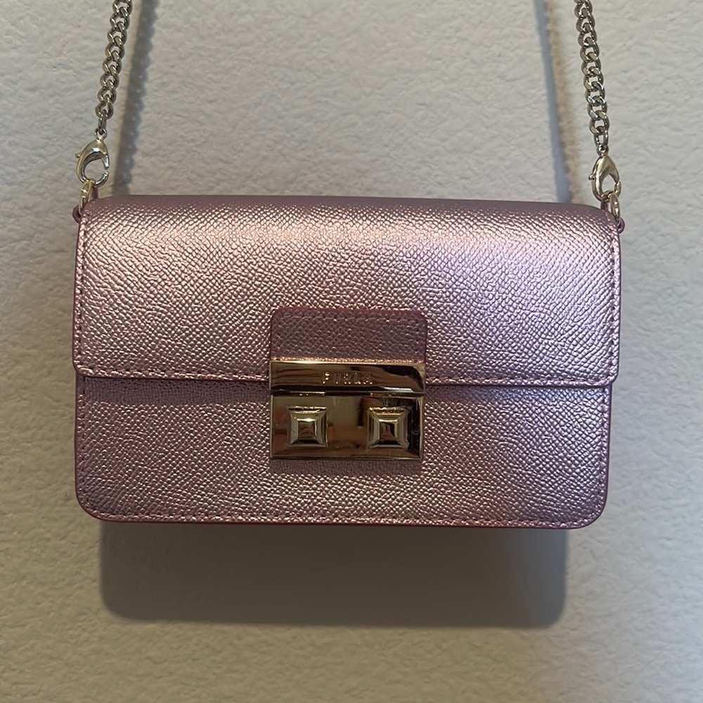 FURLA Bella Mettalic Leather Shoulder Bag